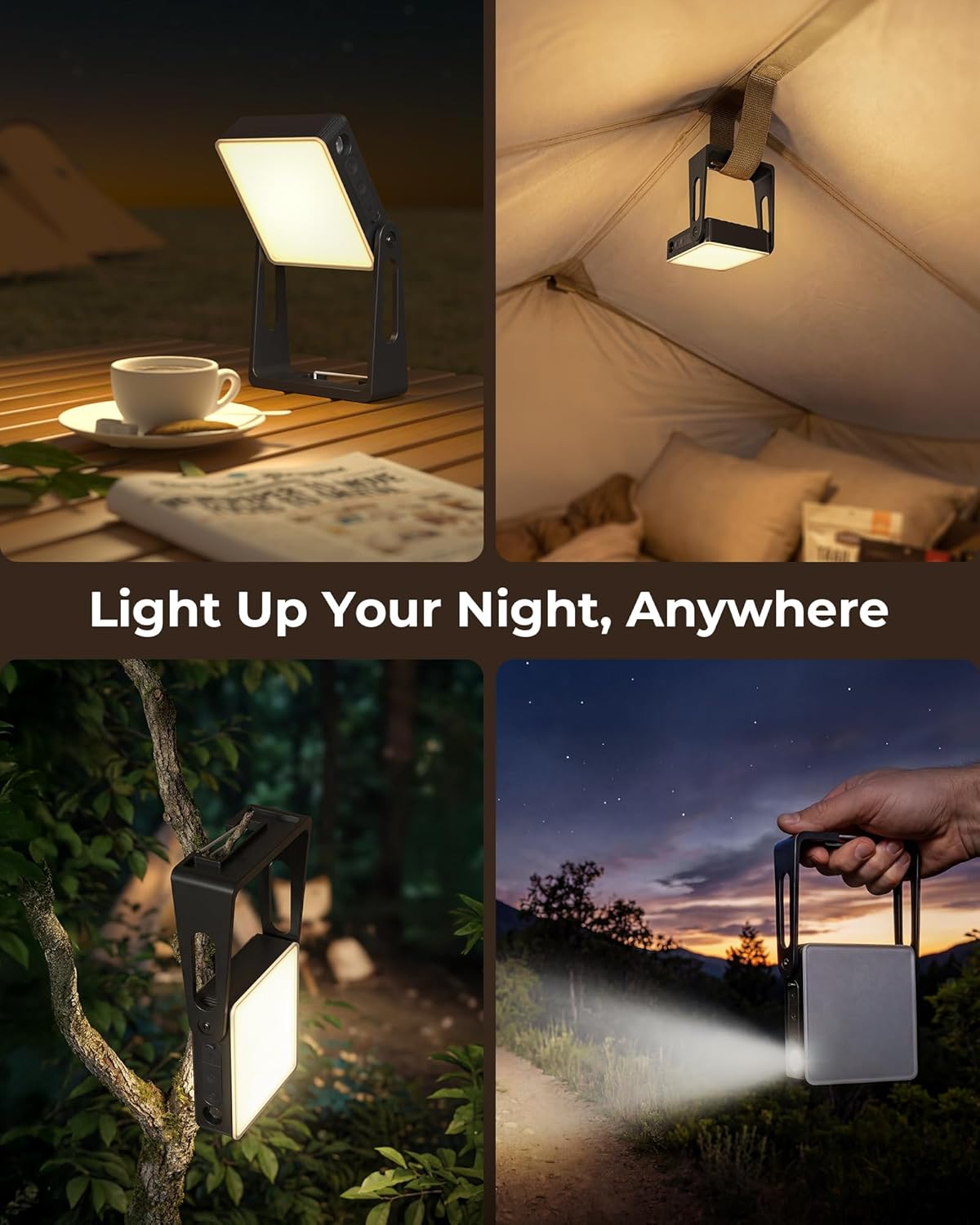 Luz LED portátil campamento 4000mAh recargable
