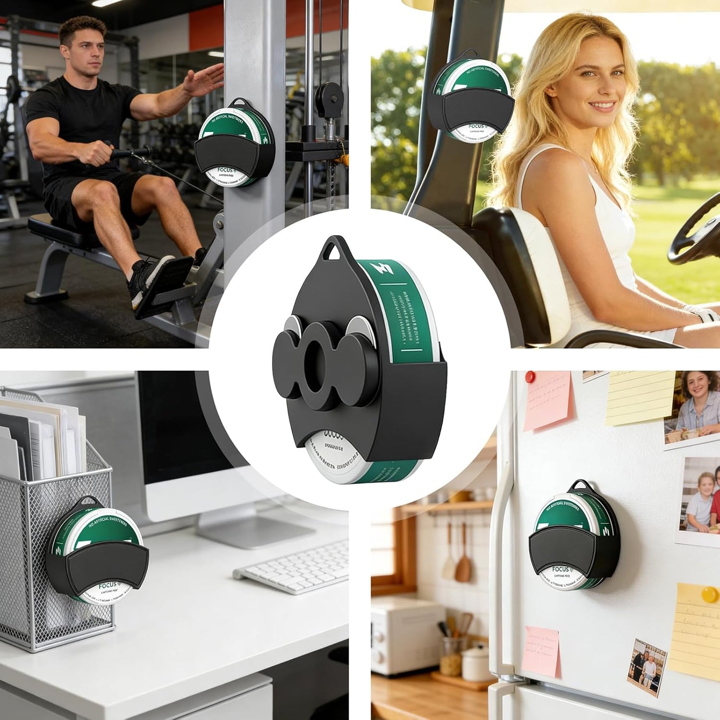 Soporte coche magnético silicona para lata inmersión y clip visera