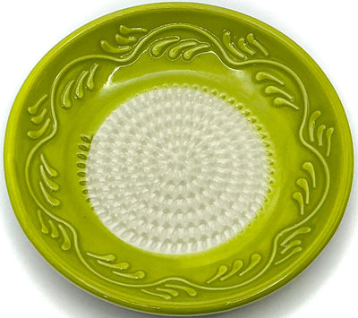 Juego 4 Platos Rallador Cerámica Todo en Uno Borde Floral Verde