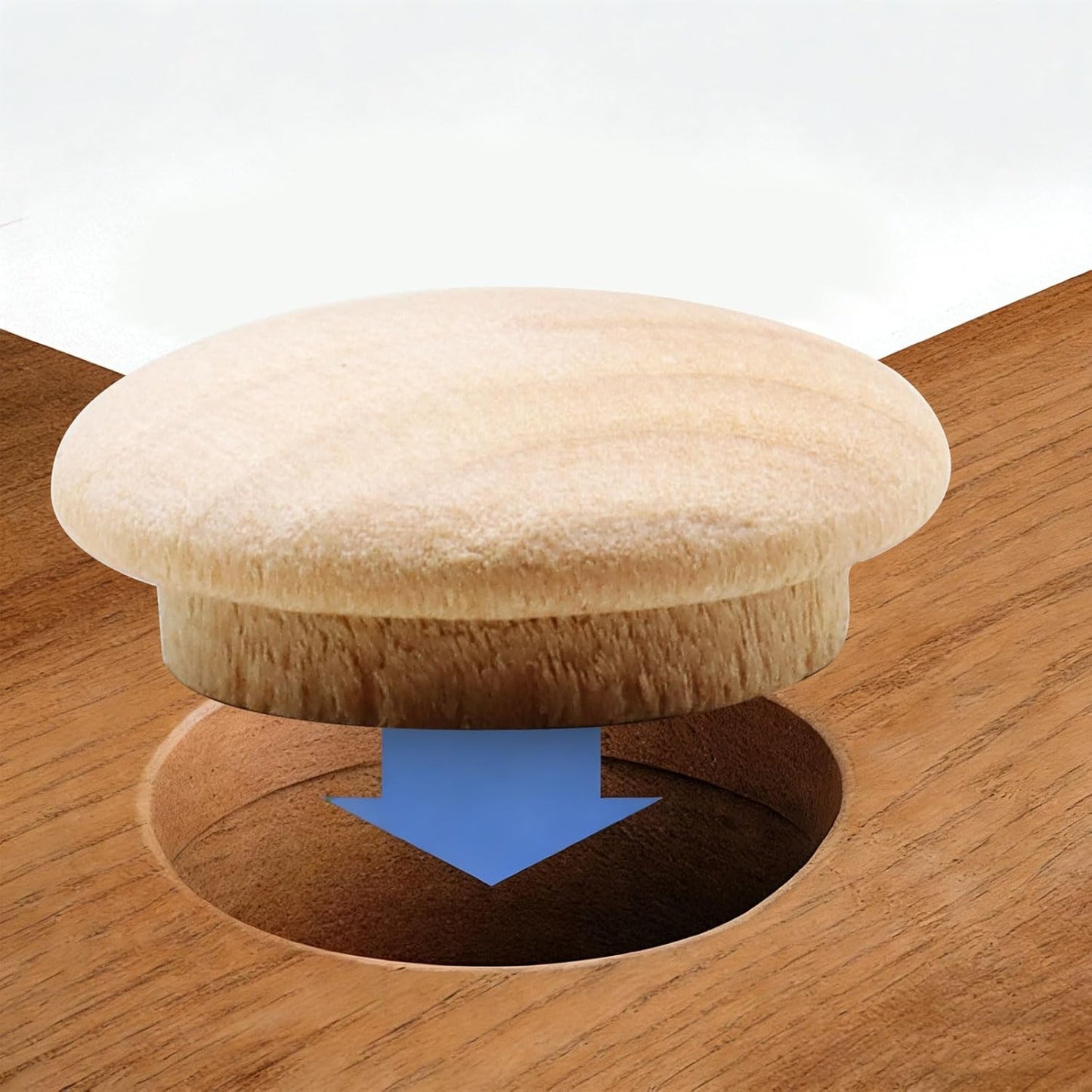 Pack 100 Tapones Madera Arce Rosca con Botón 1/2pulg
