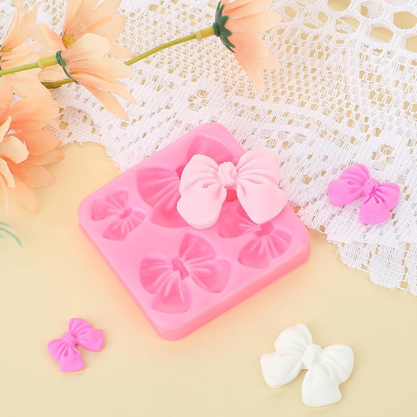 2 Moldes Silicona Chocolate Lazo Mariposa Boda Cumpleaños