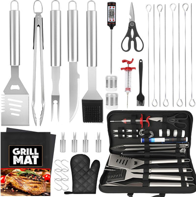Kit 32 Pzas Utensilios Parrilla Acero Inox
