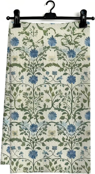 Toallas de cocina florales vintage Cottagecore verde azul decoración baño