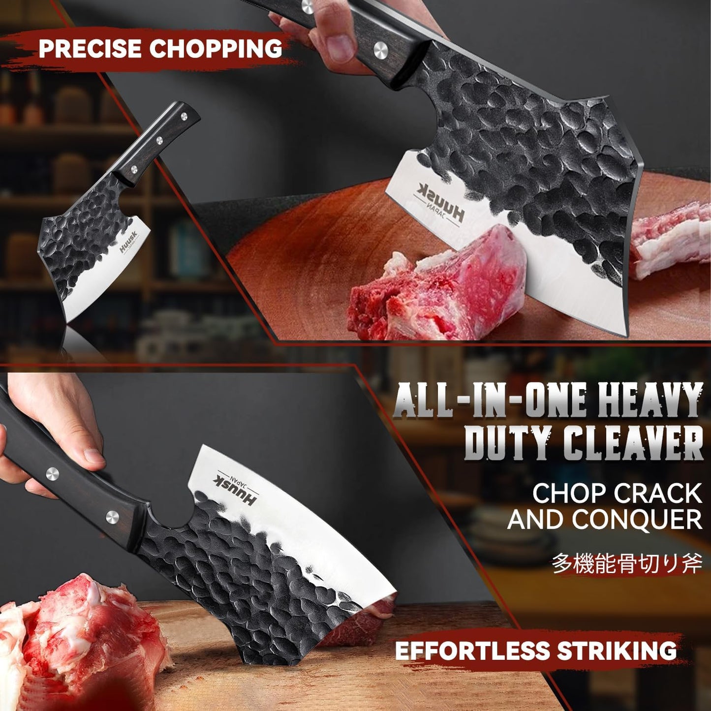 Set 8 Cuchillos Carne con Bloque de Acero Inox