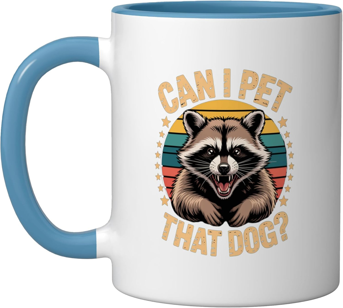 Taza Cerámica Perro Rata Risa Azul/Blanco