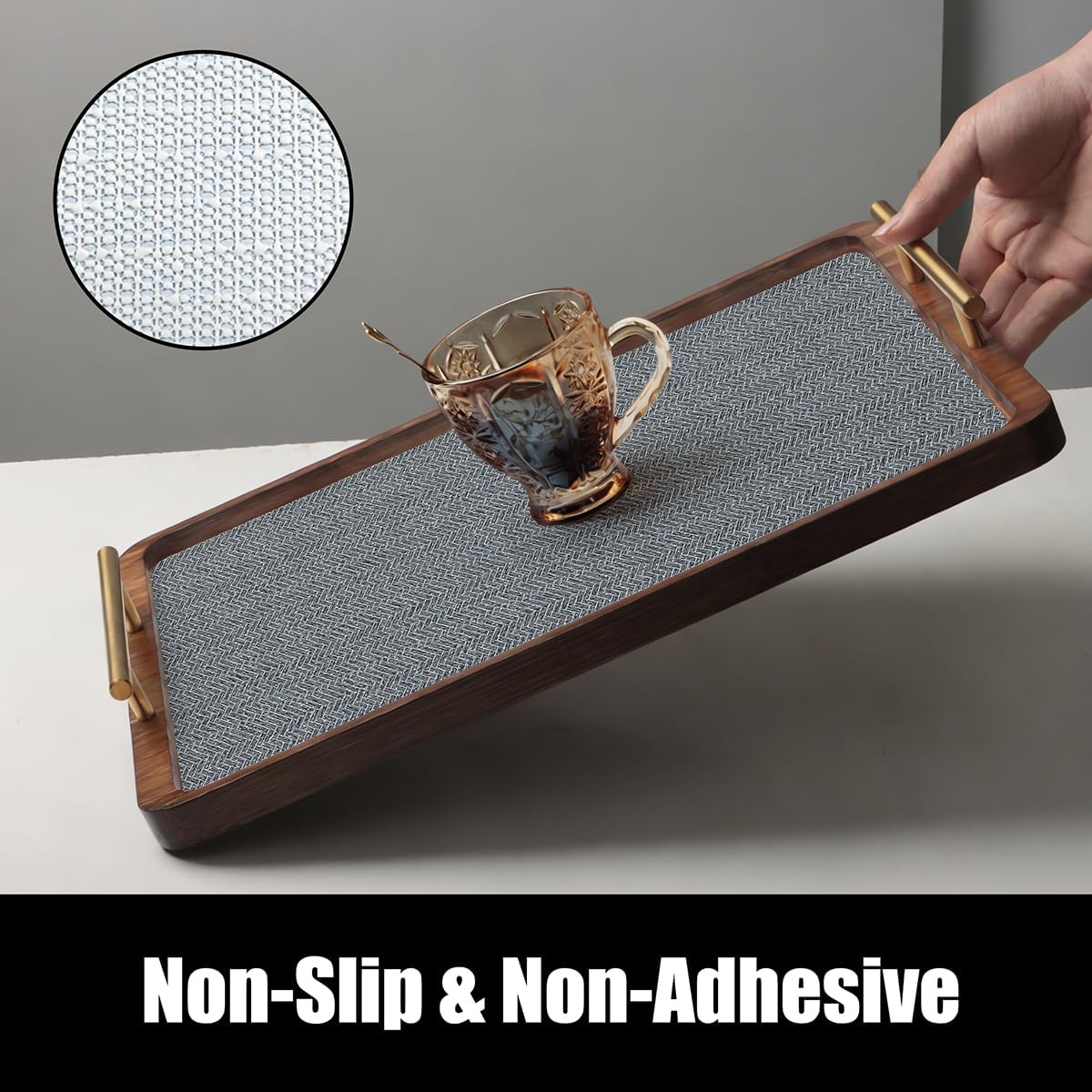 Forro gris no adhesivo para armarios cajones lino impermeable