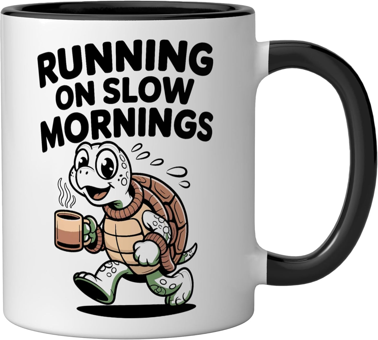 Taza Cerámica Café Tortuga Negro/Blanco