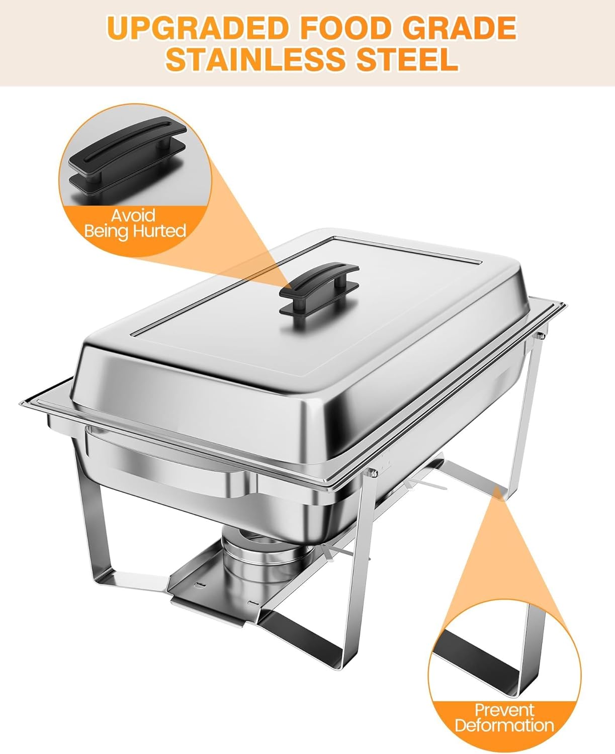 Plato para calentar comida de acero inoxidable 9L para restaurante