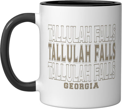 Taza cerámica Vintage Tallulah Falls Georgia negra/blanca