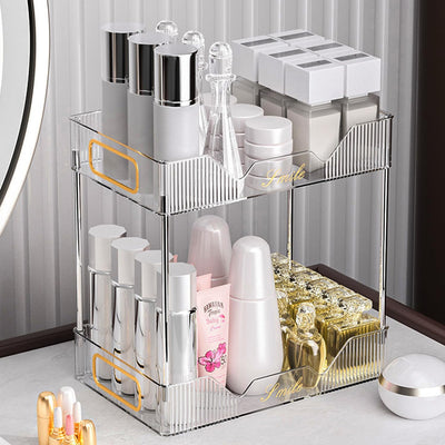 Organizador baño encimera almacenamiento perfumes rayas verticales