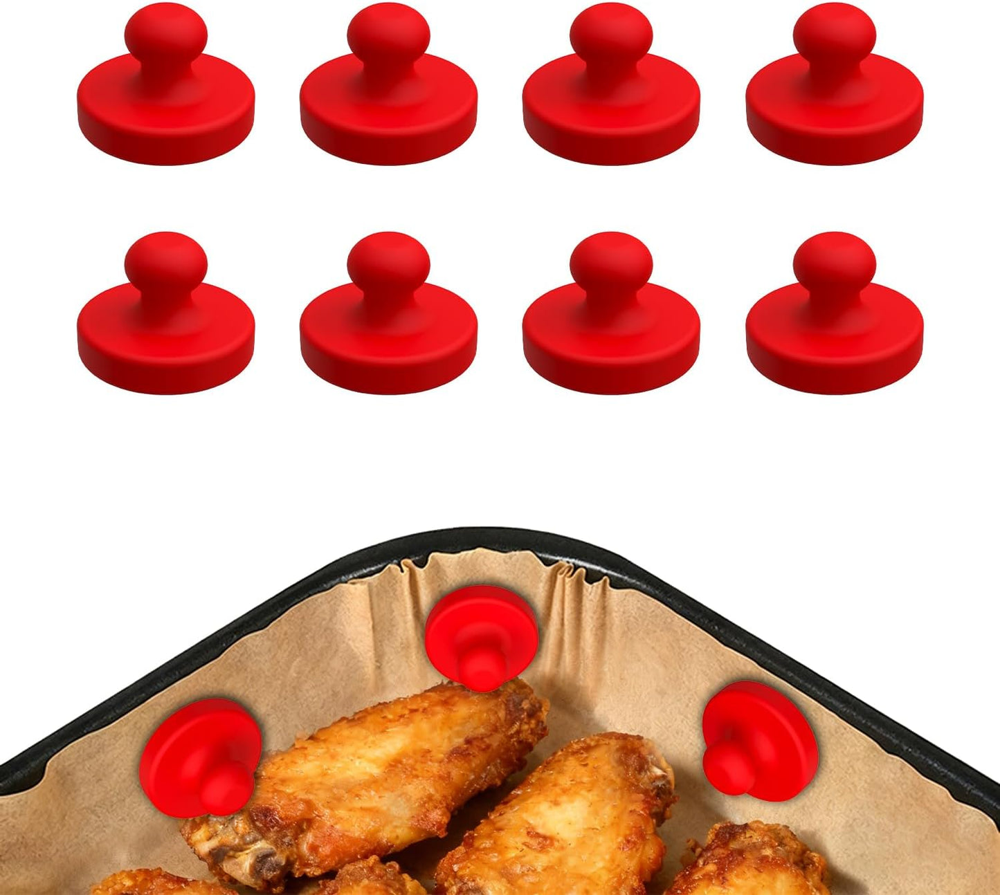 Imanes para freidora de aire con clips magnéticos de silicona sin BPA