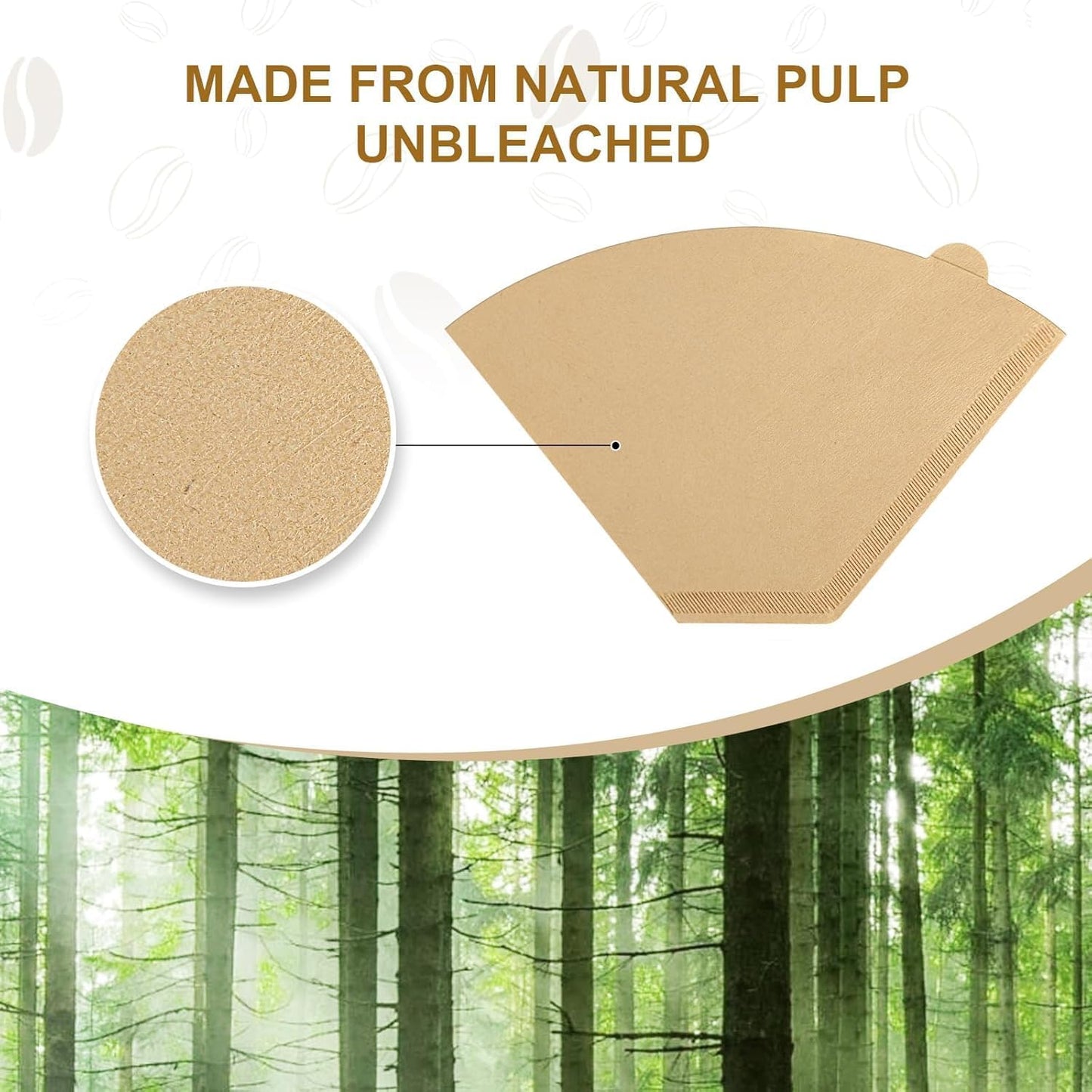 4 Filtros de Café Papel Sin Blanquear para Cafetera Ninja 100 Pzas