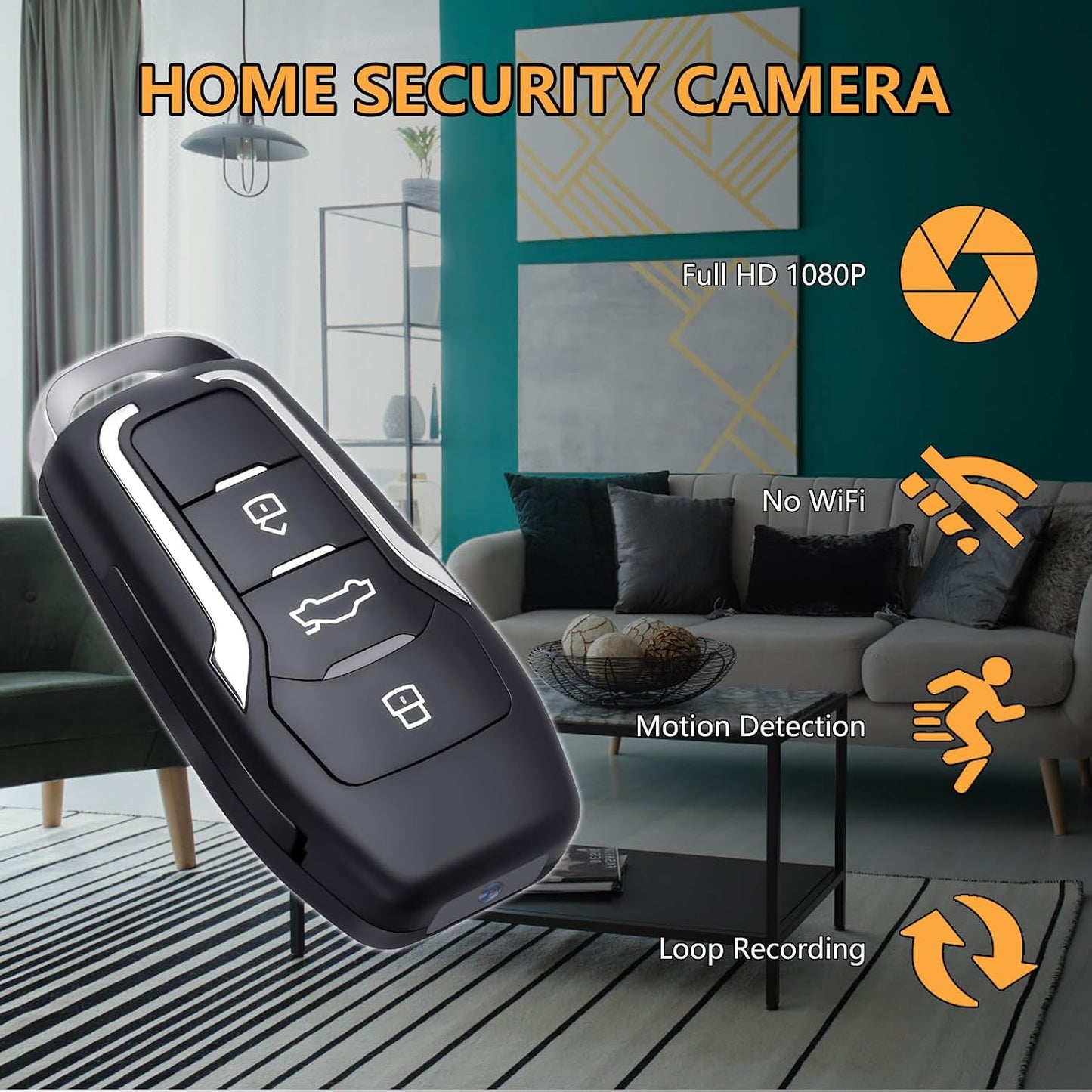 Cámara mini 1080P disfrazada de llavero con detección de movimiento