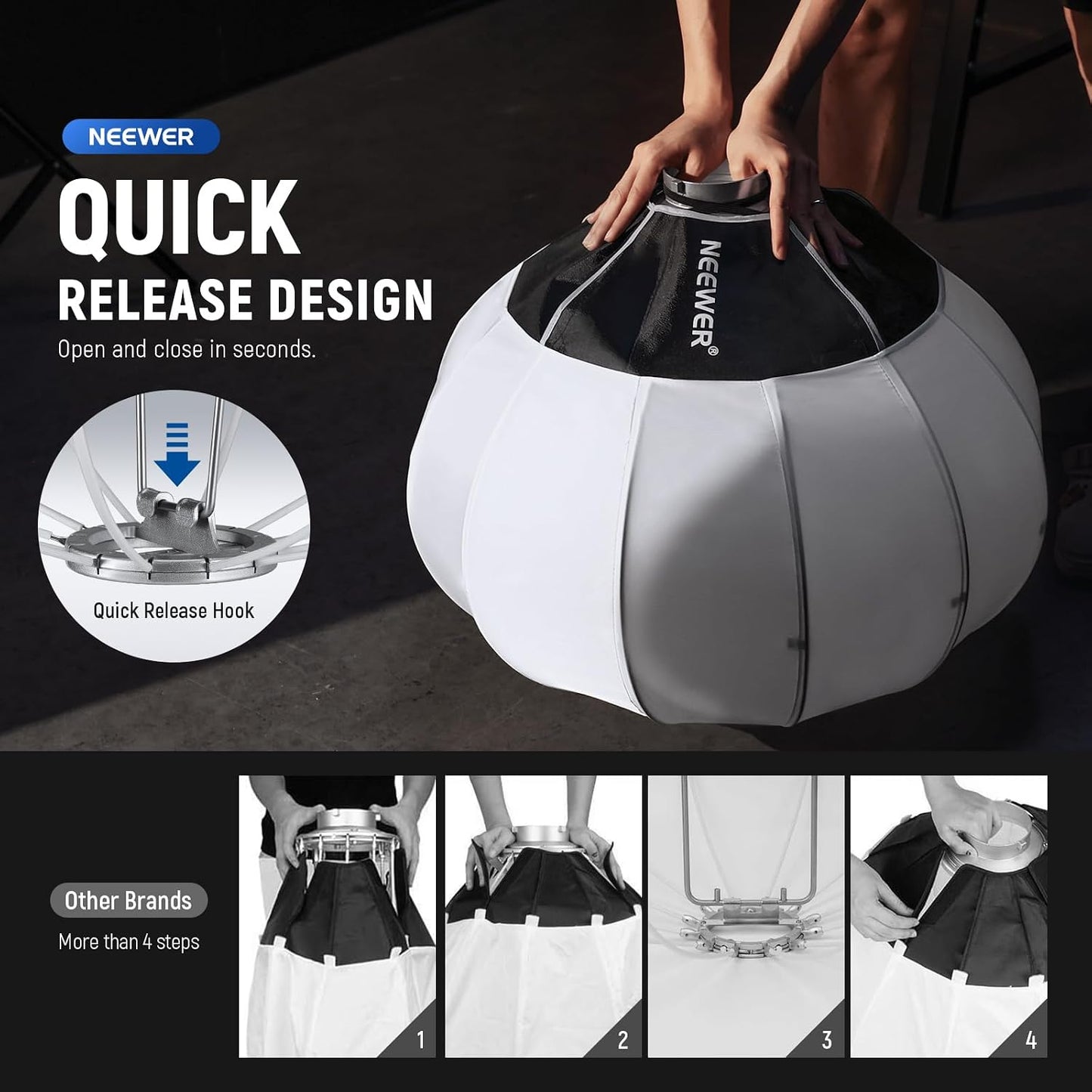 Softbox linterna 50cm difusor luz 360° montaje Bowens nylon
