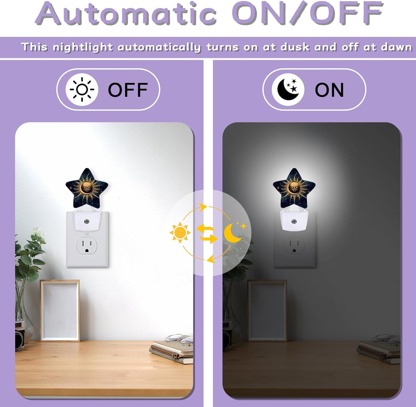Luz Nocturna Astrología Sensor Automático Pared Dormitorio