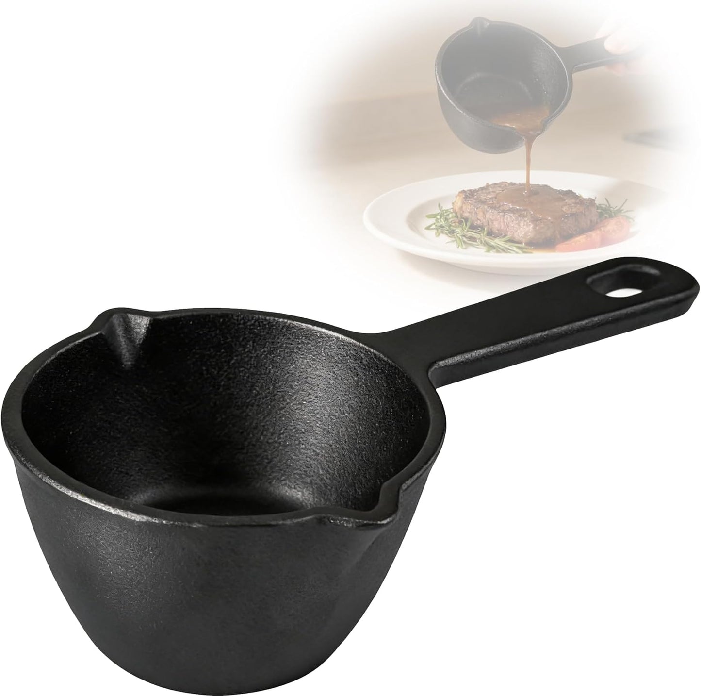Olla para fundir hierro fundido pre-sazonada de 10 oz