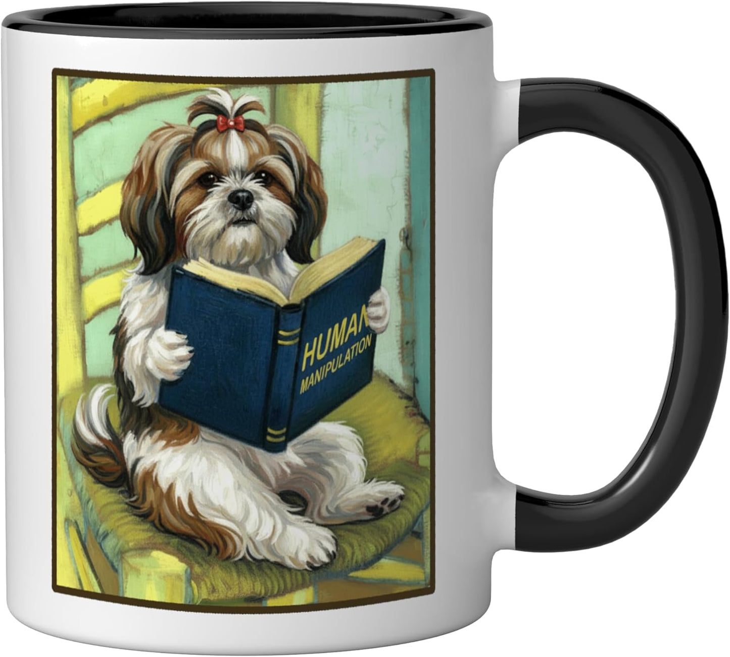 Taza Cerámica Perro Shih Tzu Negro/Blanco