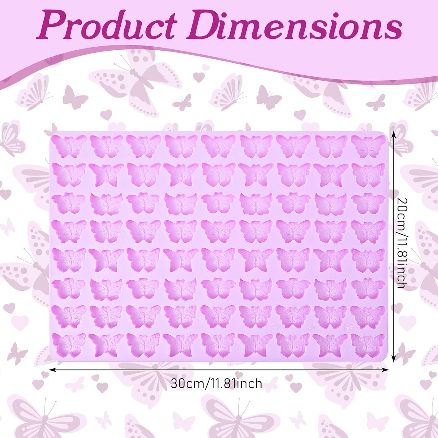 Molde mariposa silicona para gomitas de chocolate morado