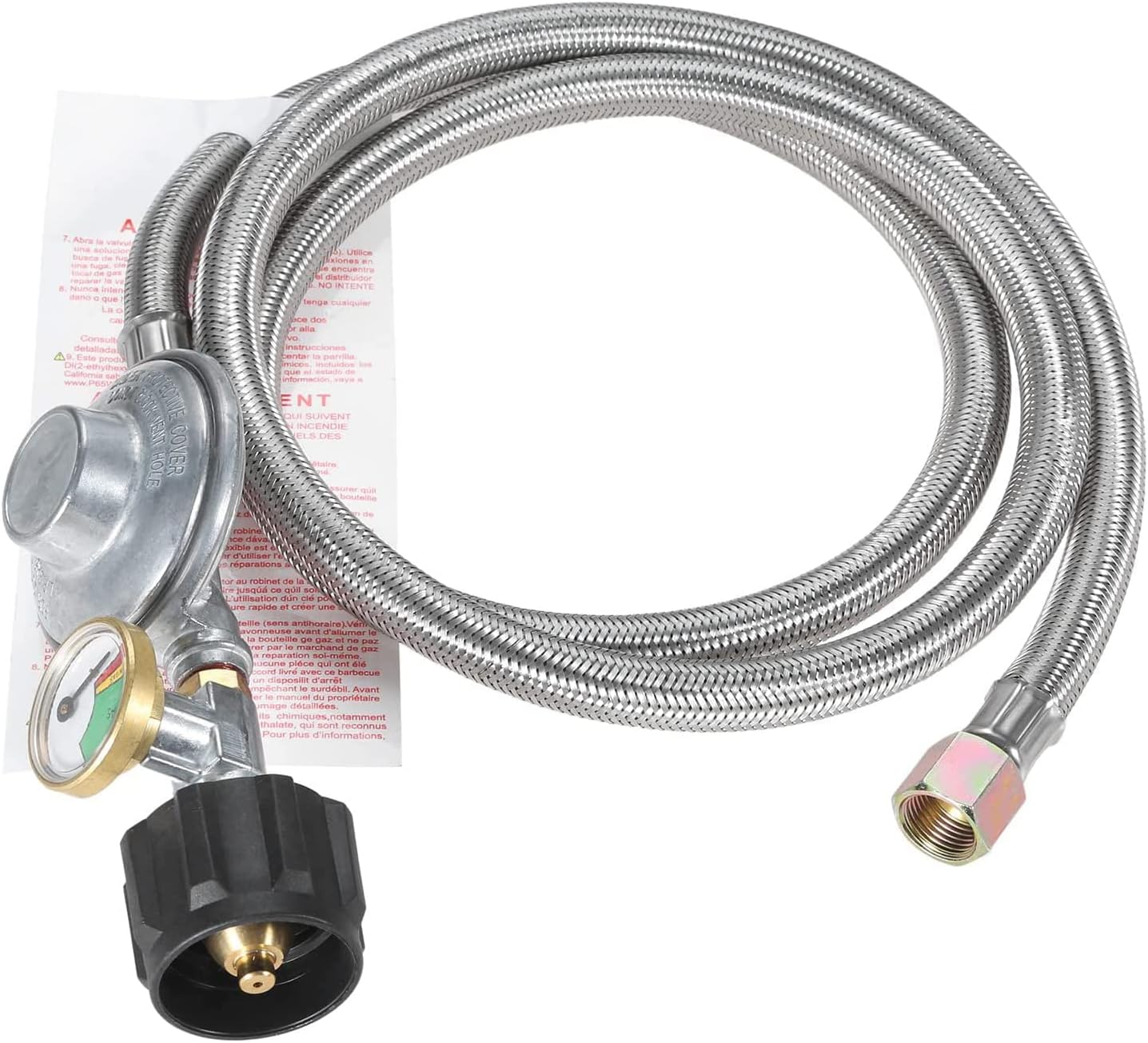 Manguera propano 5ft con medidor acero inox QCC1