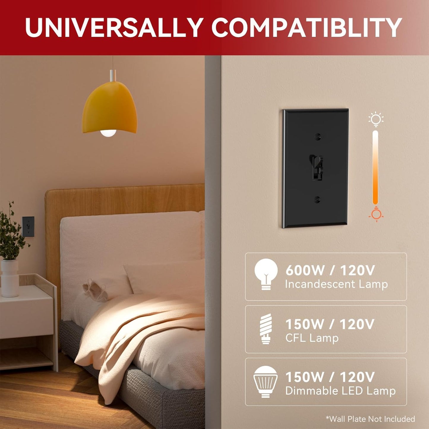 Interruptor regulador deslizante para luces LED