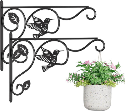 2 Ganchos Metal 12pulg para Colgar Plantas Negro