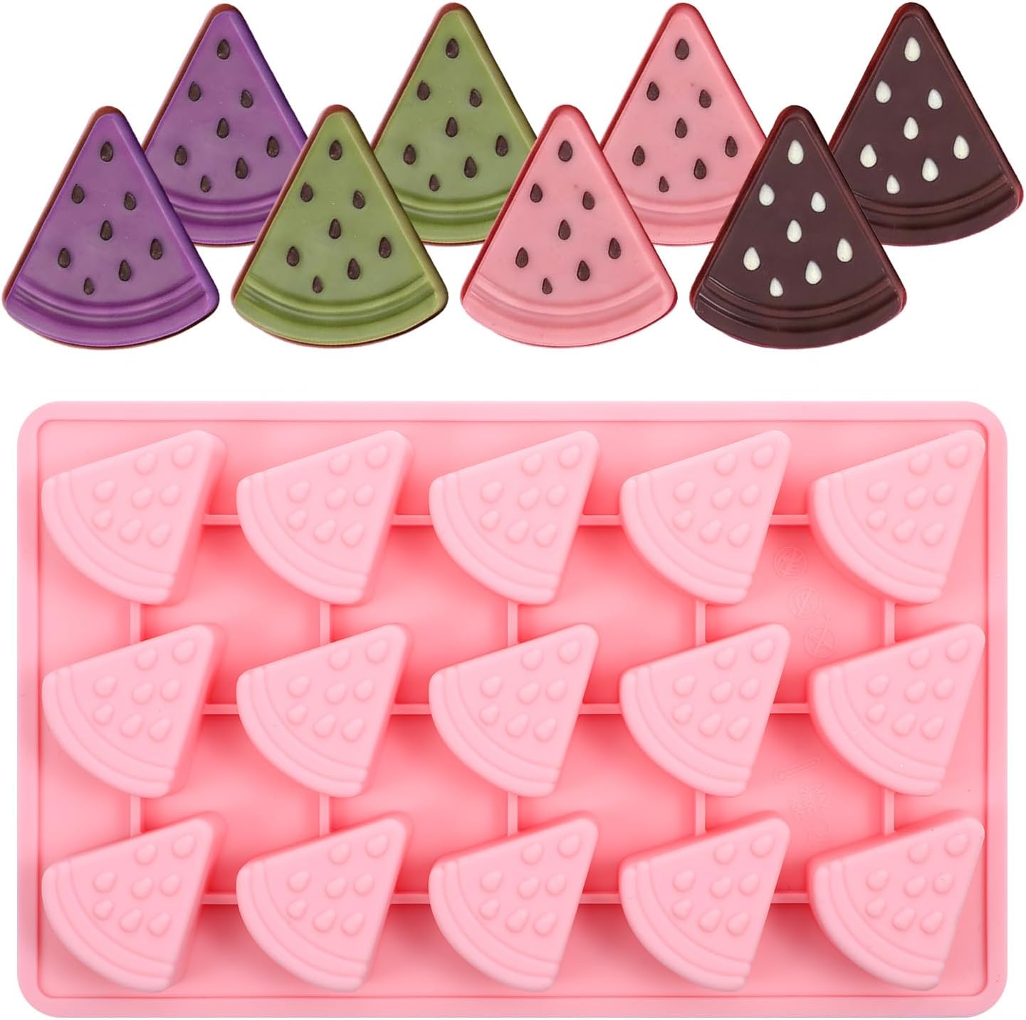 Moldes de silicona de sandía con temática de frutas y dulces