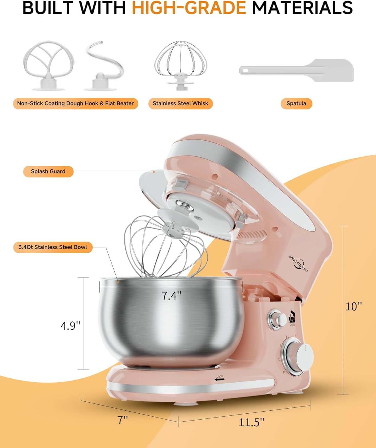Batidora de pie 3en1 con accesorios para cocina