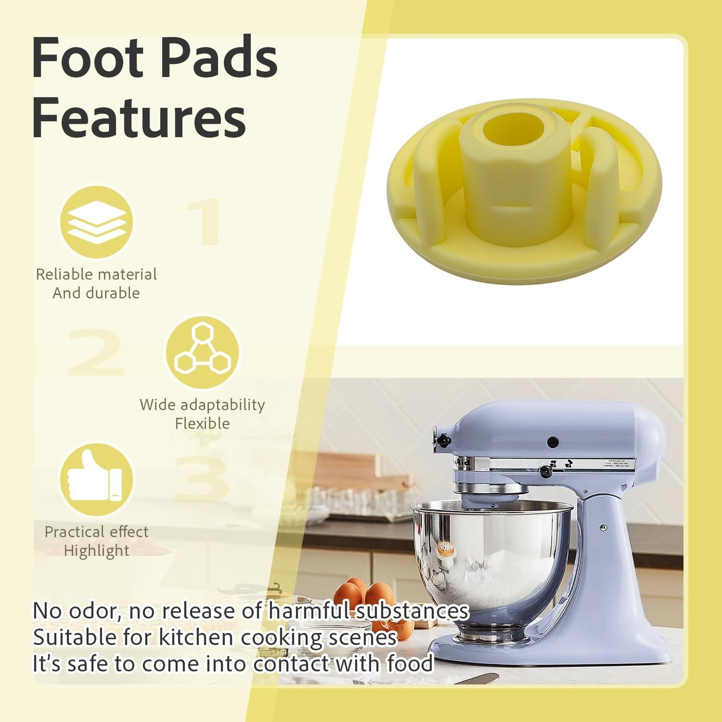 Pies mezcladores absorbentes de vibración de goma para KitchenAid KSM150-160