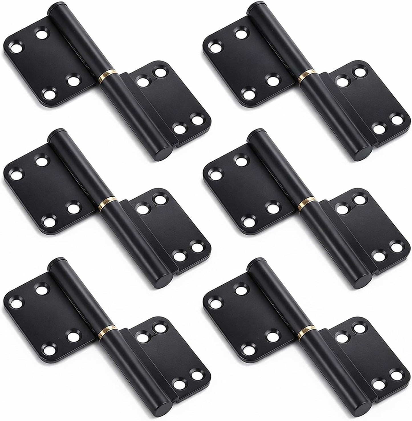 6 Bisagras Puerta Abatible 4pulg Negras Extraibles Set 3