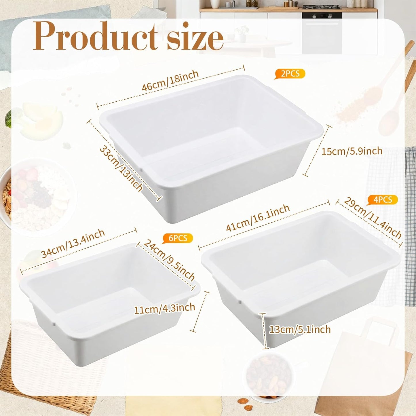 Caja plástico para lavar platos 6-17L blanco