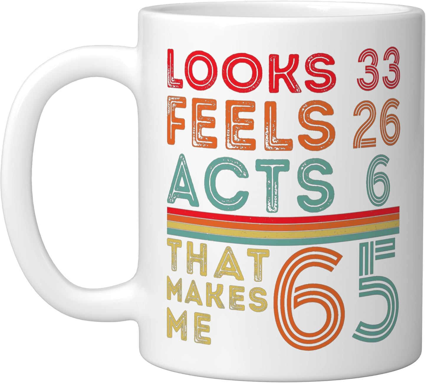 Taza Cerámica Cumpleaños 65 Años Diseño Divertido