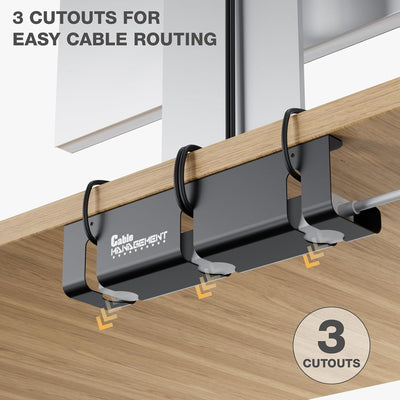 Bandeja organizadora cables metal negro 16pulg sin adhesivo