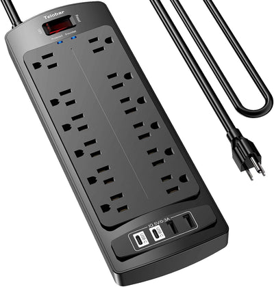 Cable extensión 6ft 12 salidas USB 4 puertos 1875W negro