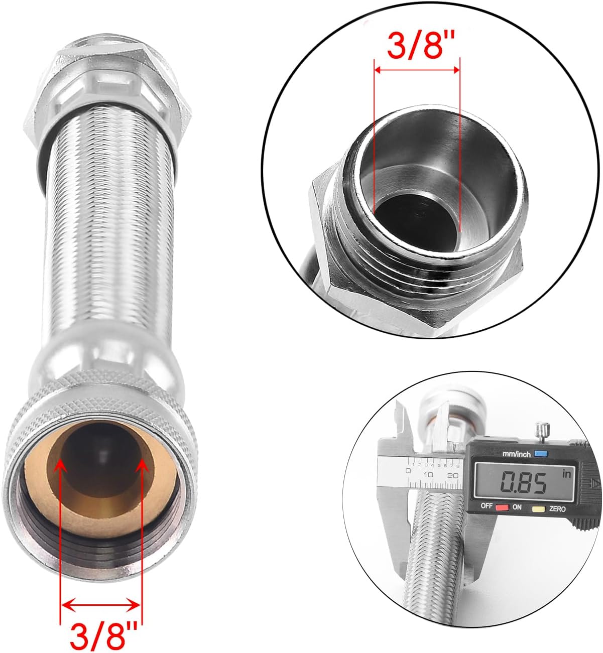 Extensión manguera jardín acero inox 7.5pulg
