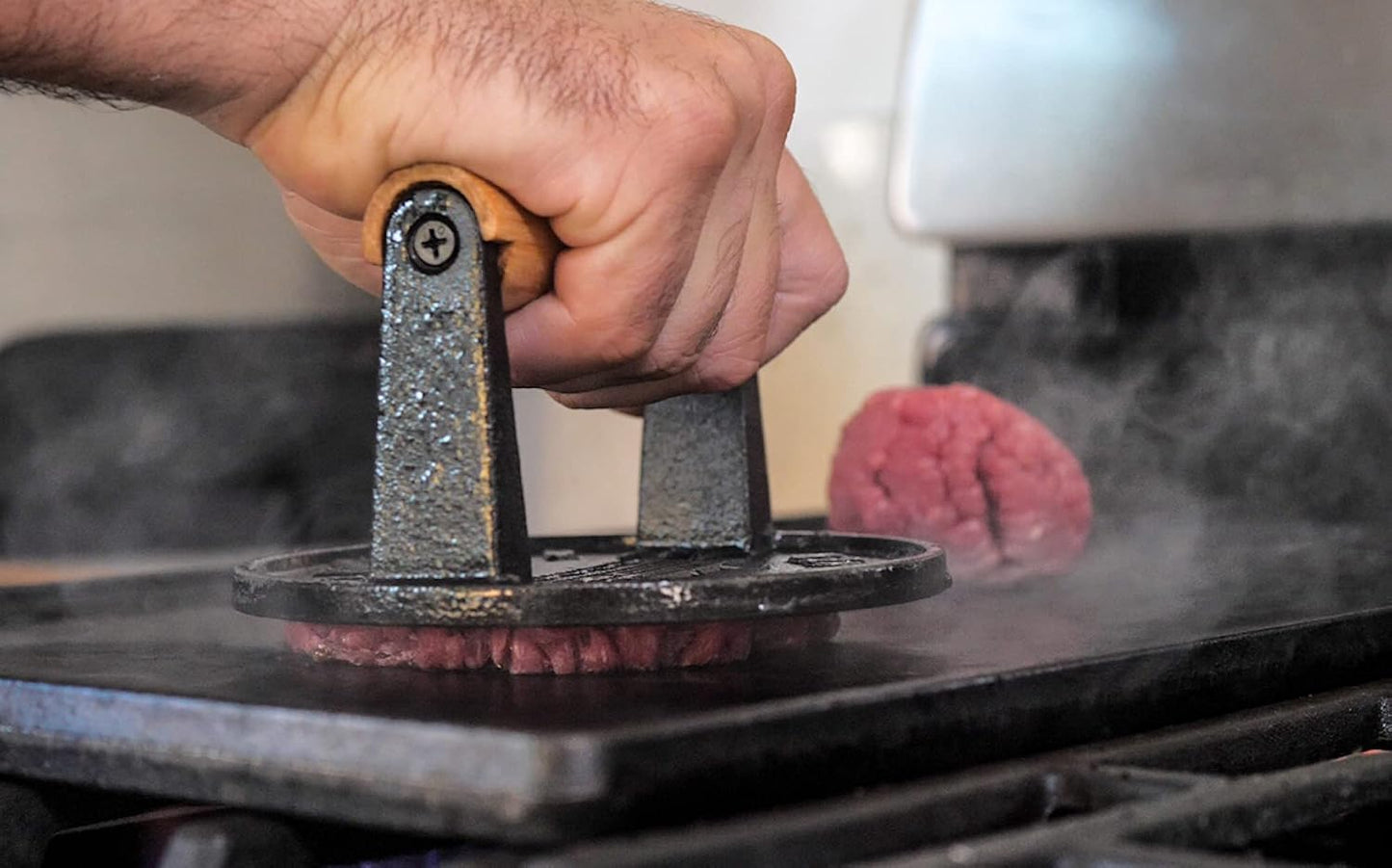 Prensa hamburguesa hierro fundido resistente al calor 30 pzas