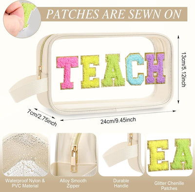 Bolsas maquillaje transparentes con parches cabello impermeables