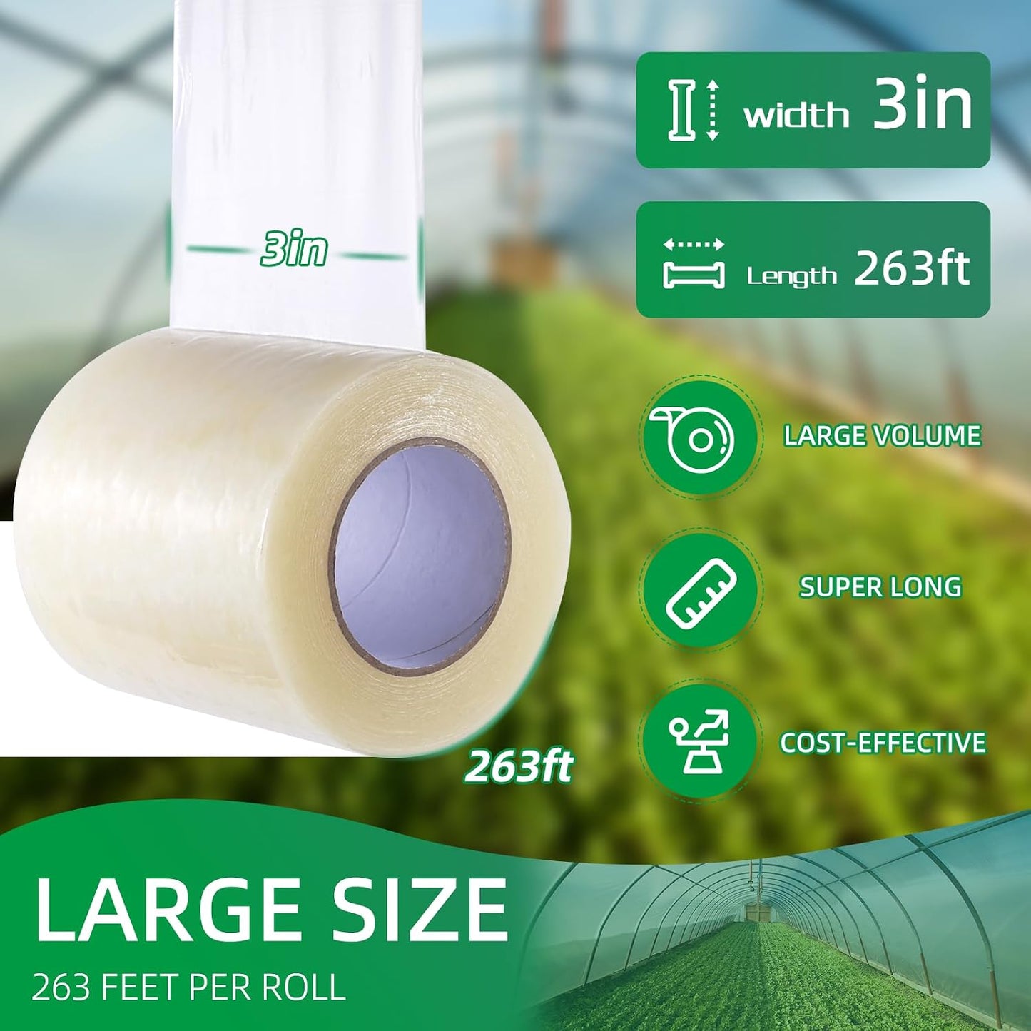 Cinta plástica invernadero 6.3mil UV resistente 3x263