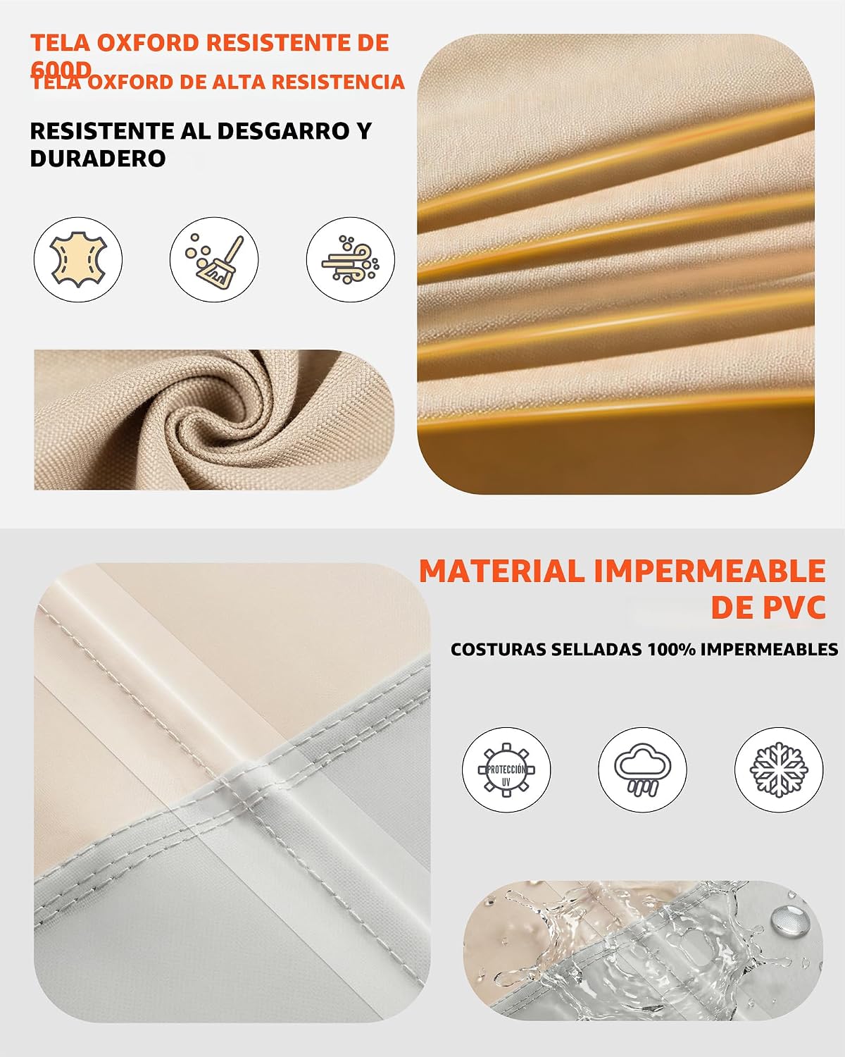 Cubierta impermeable parrilla gas 58pulg 600D UV resistente