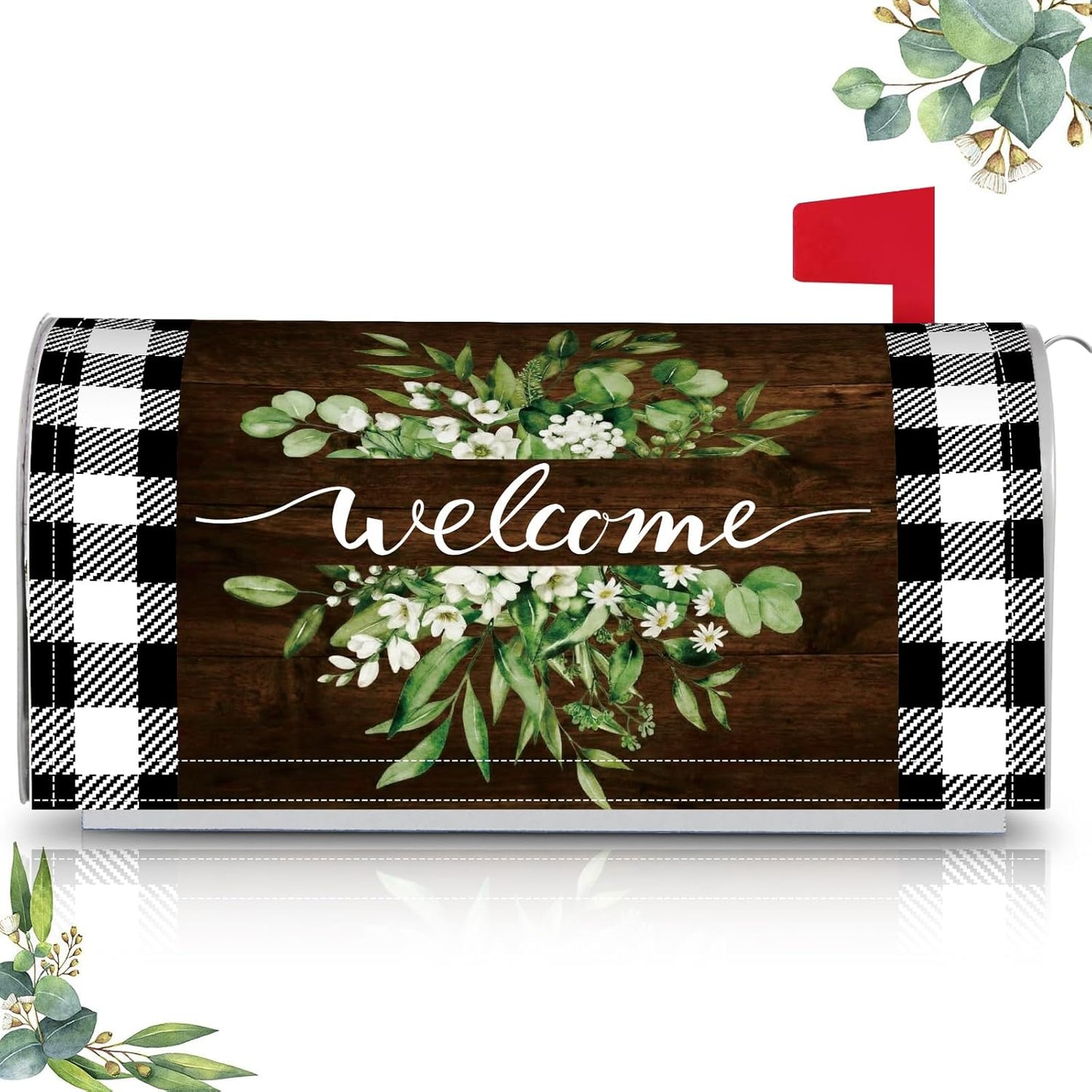 Fundas magnéticas bienvenida para buzón 21x18pulg cuadros