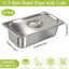 8 Sartenes Hotel 1/3 Con Tapa Contenedor Metal 6pulg
