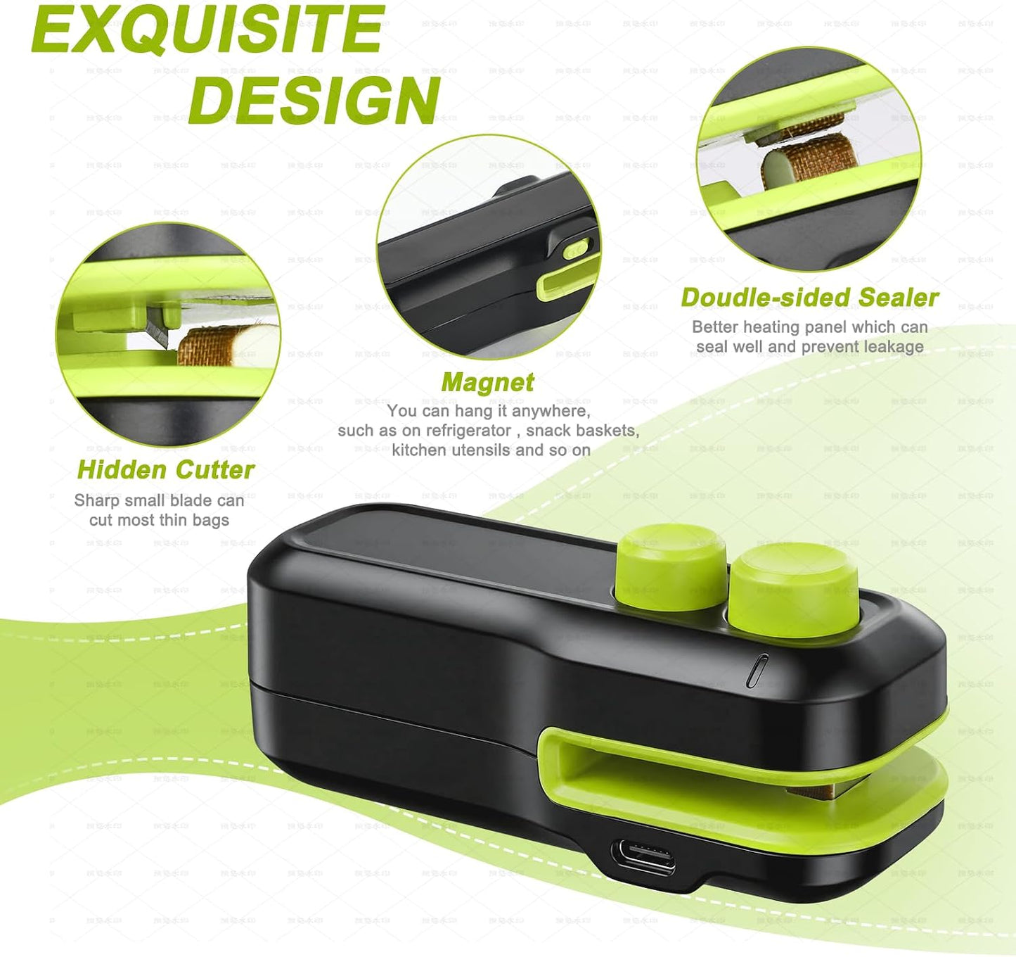 Sellador bolsas térmico 2en1 con imán portátil