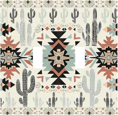 Placas cactus azteca estilo bohemio tribal con interruptor