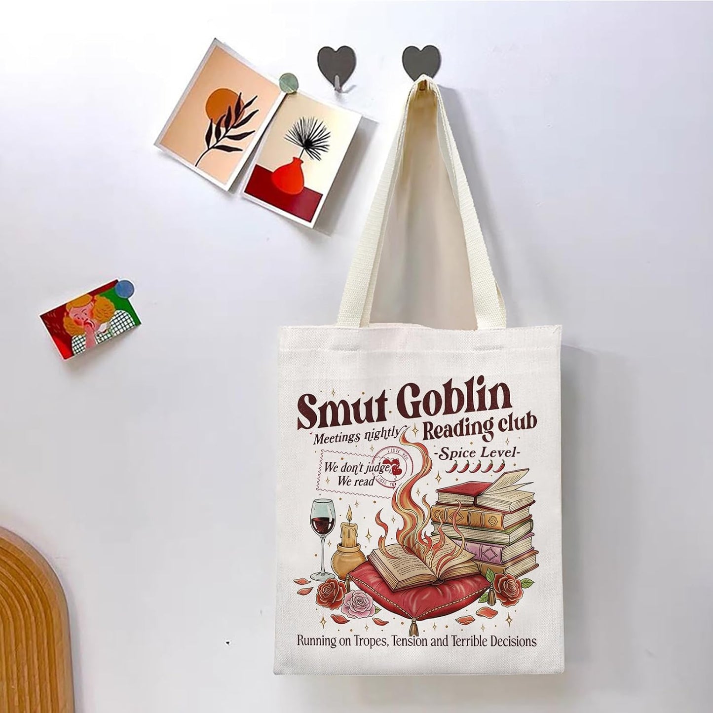 Bolso tote para lectura dark romance Smut Goblin Reading Club