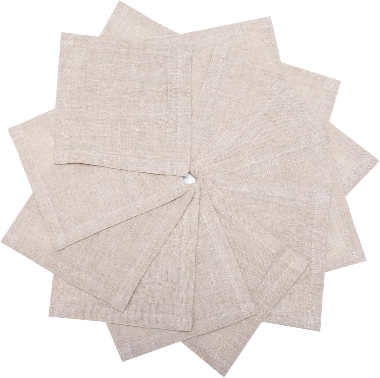Servilletas de lino puro juego de 12 posavasos para bebidas uso diario