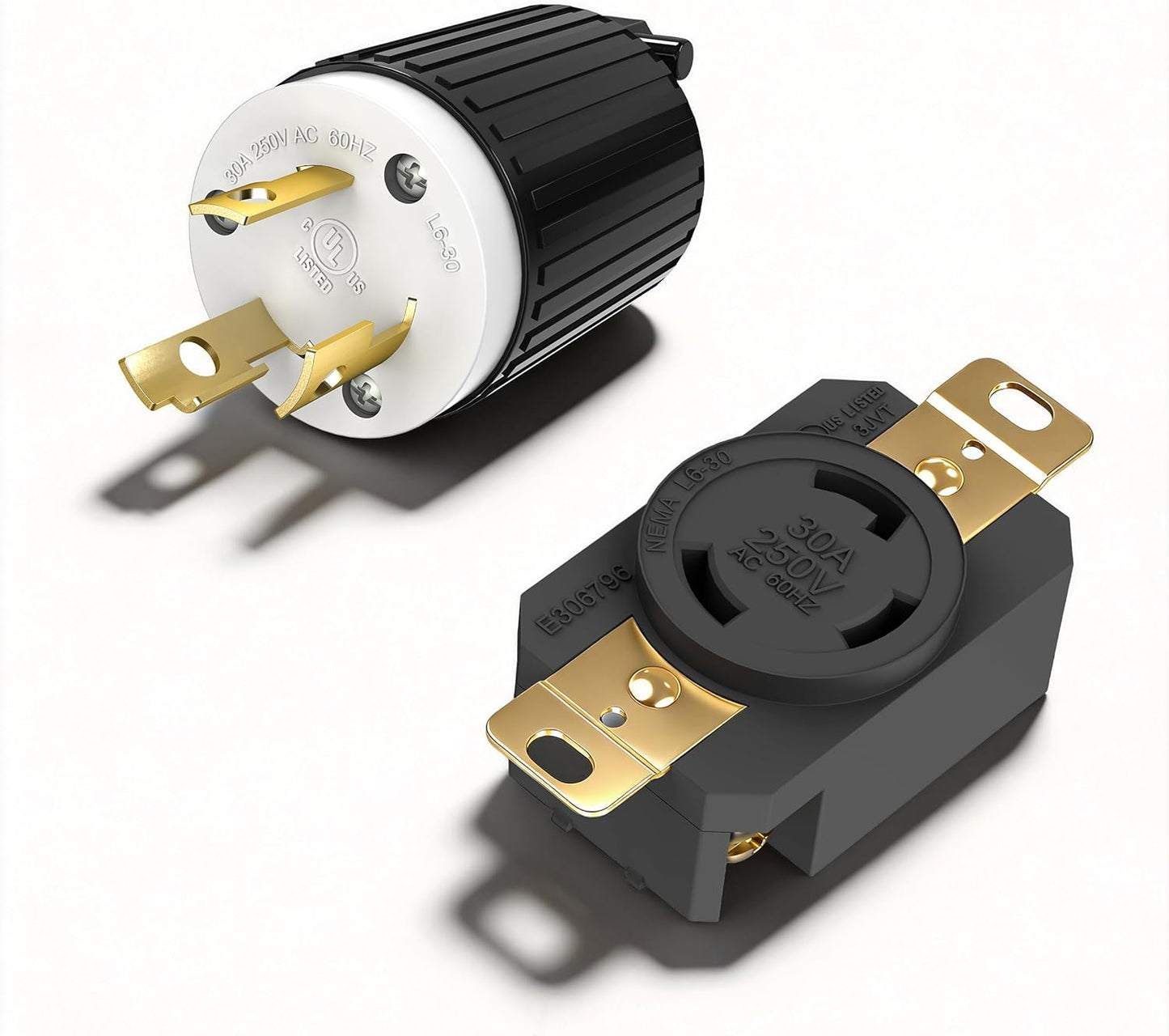 Enchufe L6-30P y receptáculo bloqueo generador 30A 250V UL negro