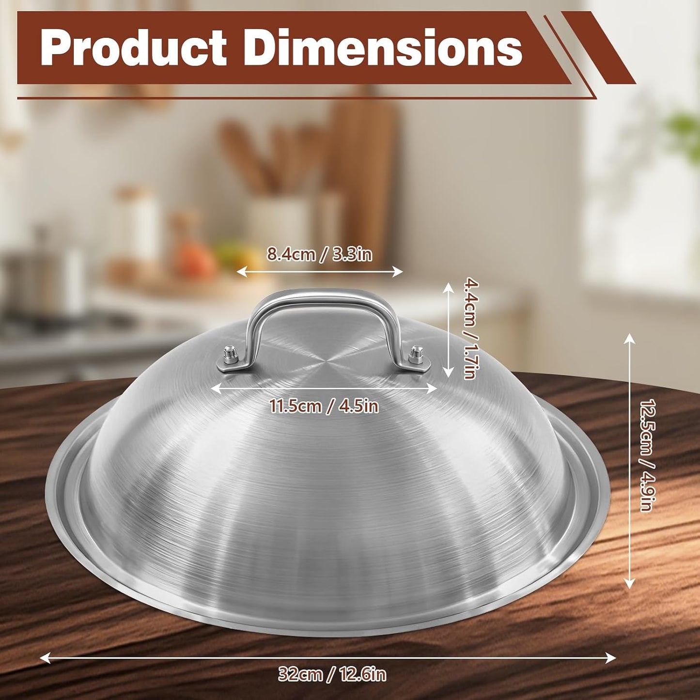Cúpula de fusión de queso 12pulg acero inox set 2