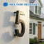 Números de casa 8pulg exterior negro duradero trasero adhesivo