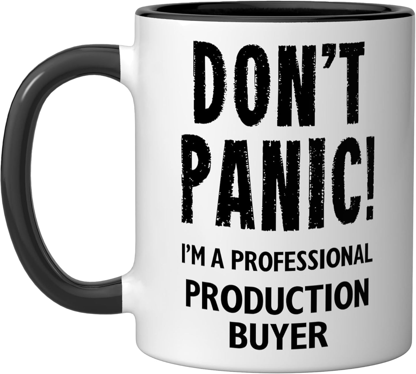 Taza Cerámica para Compra Producción Negro/Blanco