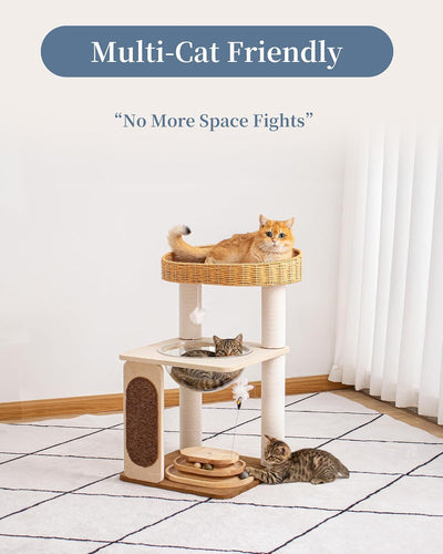 Árbol para gatos grandes con perchas y juguetes
