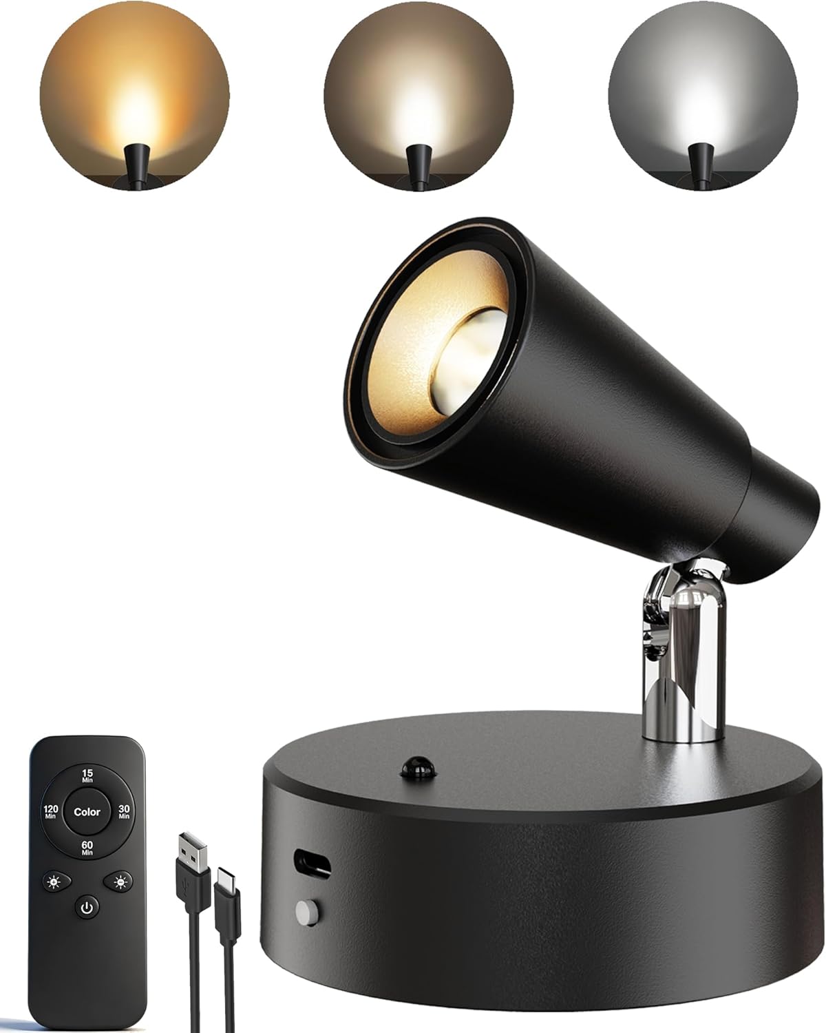 Focos LED recargables regulables con control remoto 3CCT